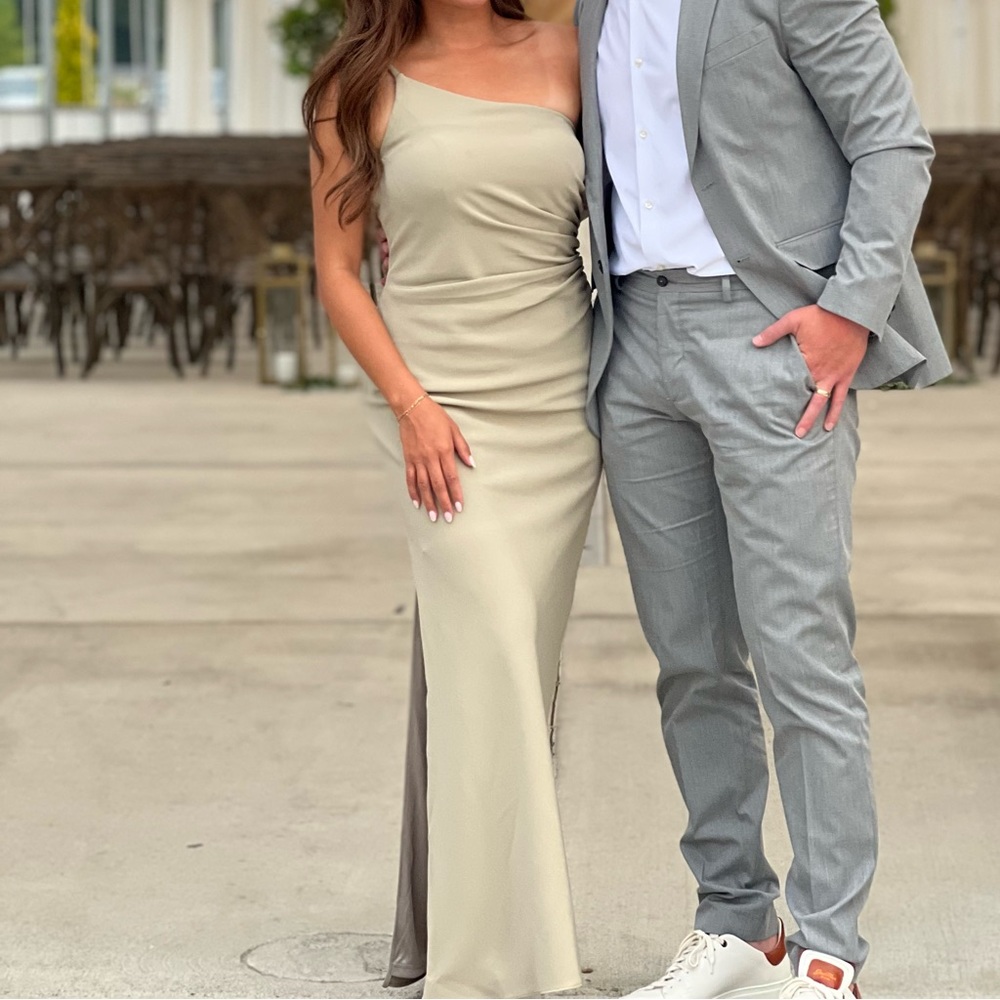 Revelry Jade Crepe Dress in Silver Sage